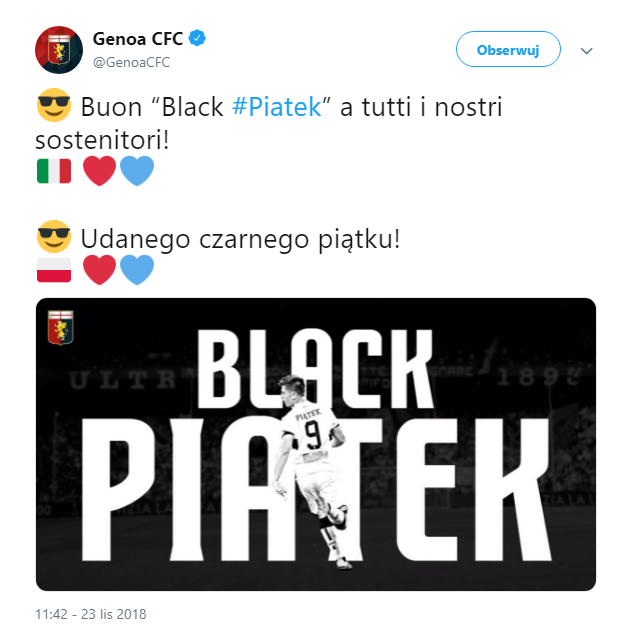 Tak Genoa świętuje BLACK FRIDAY